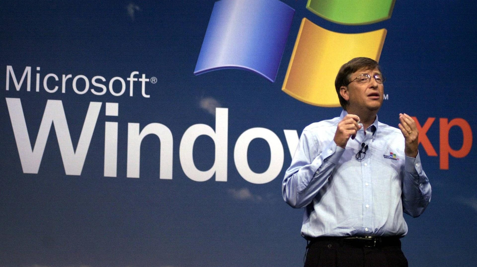 Bill Gates mit Windows Logo Bill Gates mit Windows Logo
