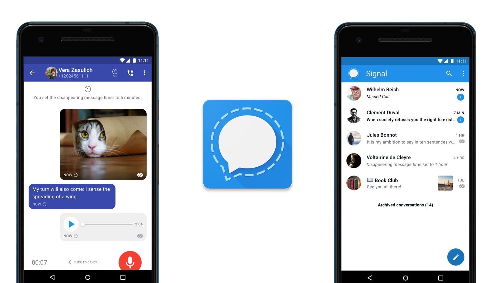 Signal gilt als "Mutter aller Krypto-Messenger". Den von der nichtkommerziellen Organisation Open Whisper Systems betriebenen, kostenlosen Messenger (Android, iOS und Desktop) gibt es schon ein Jahrzehnt – und er war der erste mit Ende-zu-Ende-Verschlüsselung. Signals Verschlüsselungsprotokoll nutzen auch andere Messenger wie Whatsapp. Klicken Sie hier, um die Android-Version herunterzuladen und hier, um die iOS-Version herunterzuladen. Signal gilt als "Mutter aller Krypto-Messenger". Den von der nichtkommerziellen Organisation Open Whisper Systems betriebenen, kostenlosen Messenger (Android, iOS und Desktop) gibt es schon ein Jahrzehnt – und er war der erste mit Ende-zu-Ende-Verschlüsselung. Signals Verschlüsselungsprotokoll nutzen auch andere Messenger wie Whatsapp. Klicken Sie hier, um die Android-Version herunterzuladen und hier, um die iOS-Version herunterzuladen.