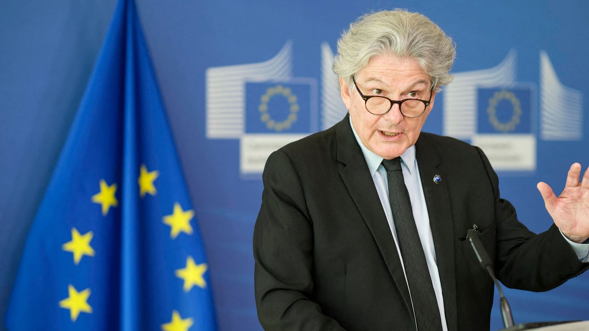 EU-Kommissar Thierry Breton (Archivbild): Soziale Netzwerke geraten ins Visier der Europäischen Union. EU-Kommissar Thierry Breton (Archivbild): Soziale Netzwerke geraten ins Visier der Europäischen Union.
