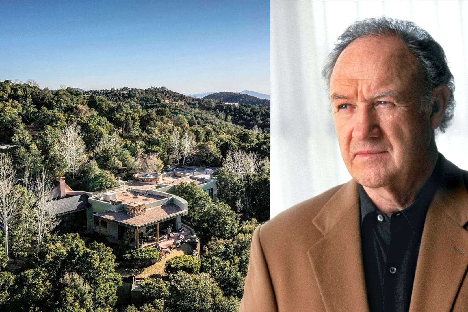 Seit den Achtzigern lebte er dort: Das Santa-Fe-Anwesen von Gene Hackman. Seit den Achtzigern lebte er dort: Das Santa-Fe-Anwesen von Gene Hackman.