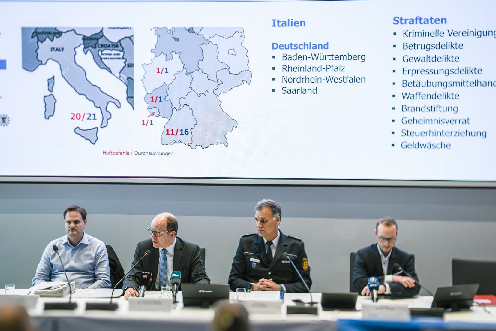Pressekonferenz zu Razzien gegen Organisierte Kriminalität