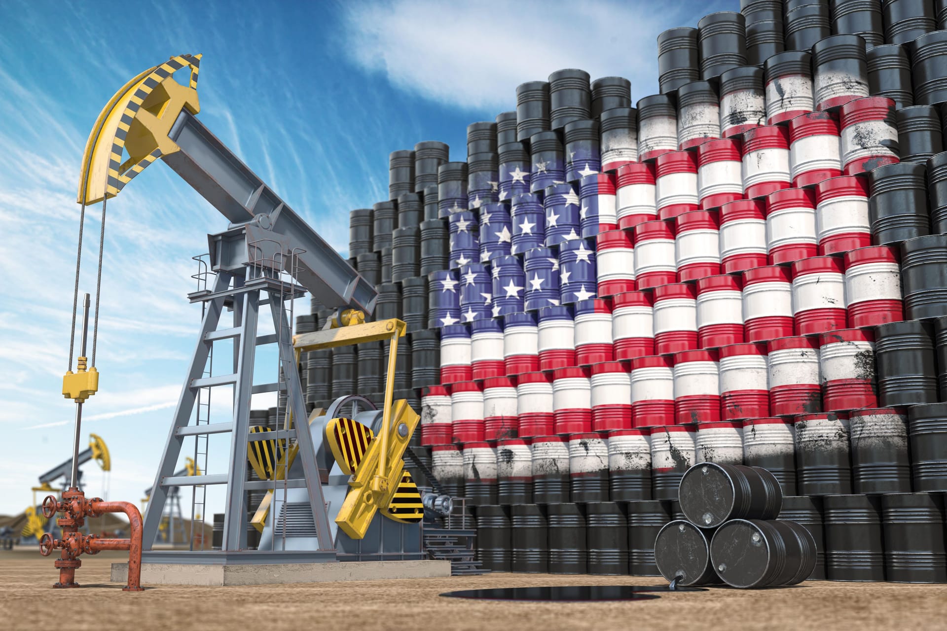 Ölförderung (Illustration): Die USA fördern enorme Mengen Öl und Gas. Ölförderung (Illustration): Die USA fördern enorme Mengen Öl und Gas.