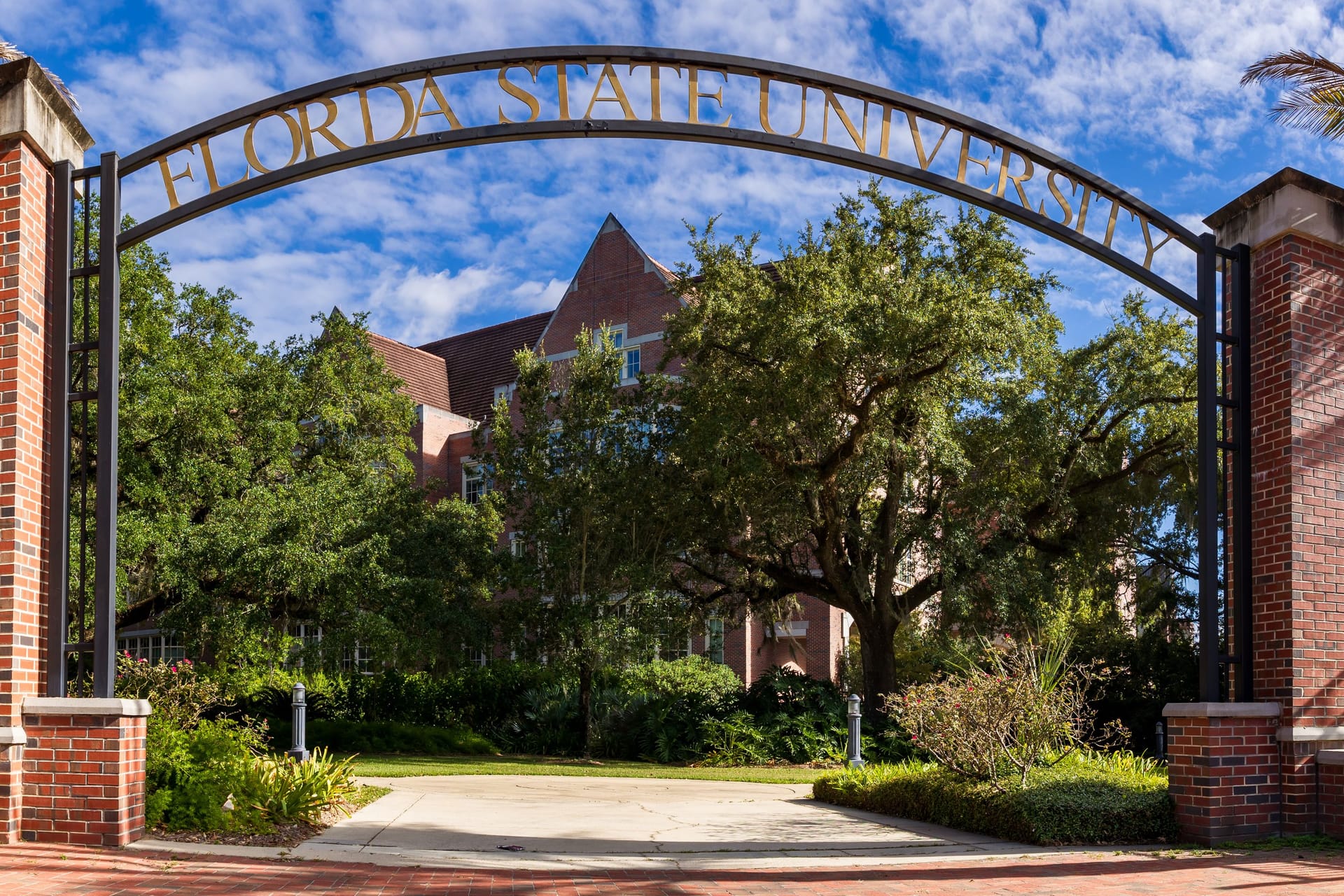 Florida State University entrance sign located in Tallahassee, FL