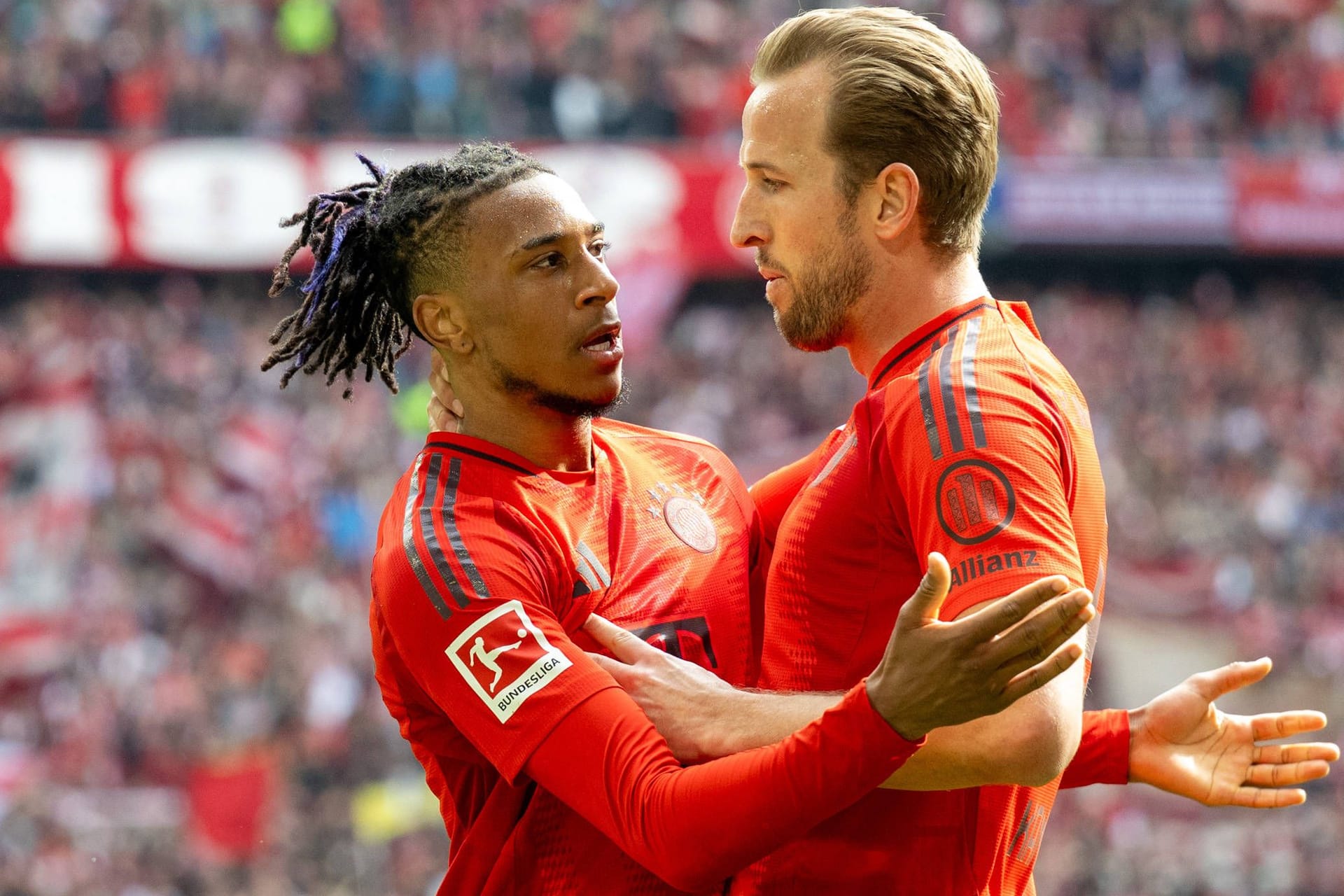 Michael Olise und Harry Kane: Die Offensivspieler haben ihren Anteil an der Meisterschaft der Bayern. Michael Olise und Harry Kane: Die Offensivspieler haben ihren Anteil an der Meisterschaft der Bayern.