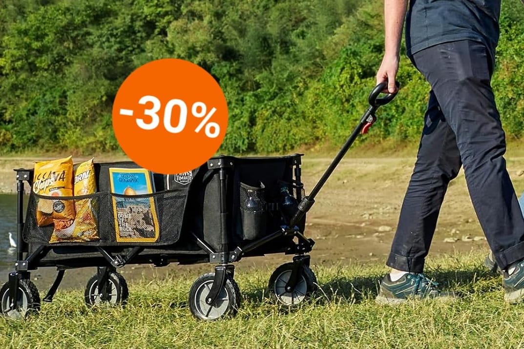 Sichern Sie sich den Bollerwagen von Timber Ridge jetzt zum Sparpreis für nur 72,99 Euro.