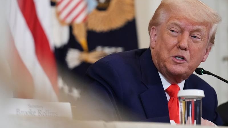 US-Präsident Donald Trump spricht während einer Veranstaltung der Kommission "Make America Healthy Again" (MAHA) im East Room des Weißen Hauses.
